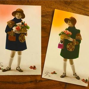RARE VINTAGE 20th Century Postcard (2) France 1920’s Fashion UNUSED